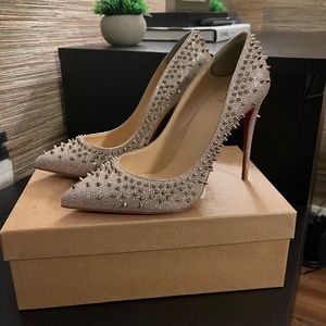 Louboutin Escarpic 100mm Glitter Sz 40